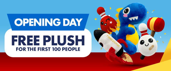 Timezone Bankstown opening day free plush for first 100 guests